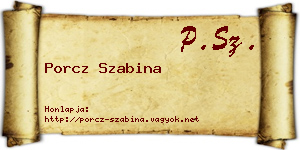 Porcz Szabina névjegykártya